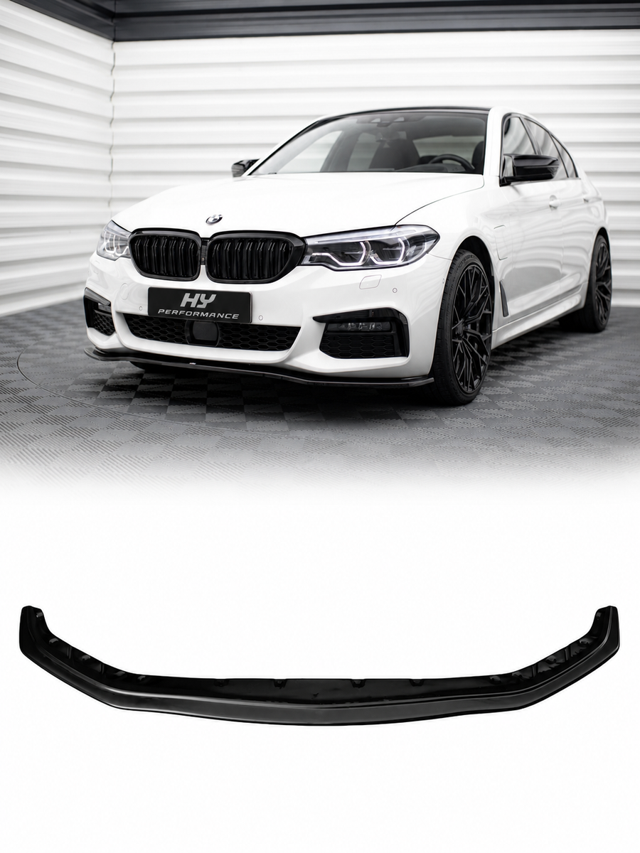 BMW 5 Serisi G30 M Sport 2017-2020 Ön Tampon Eki (Lip) Parlak Siyah