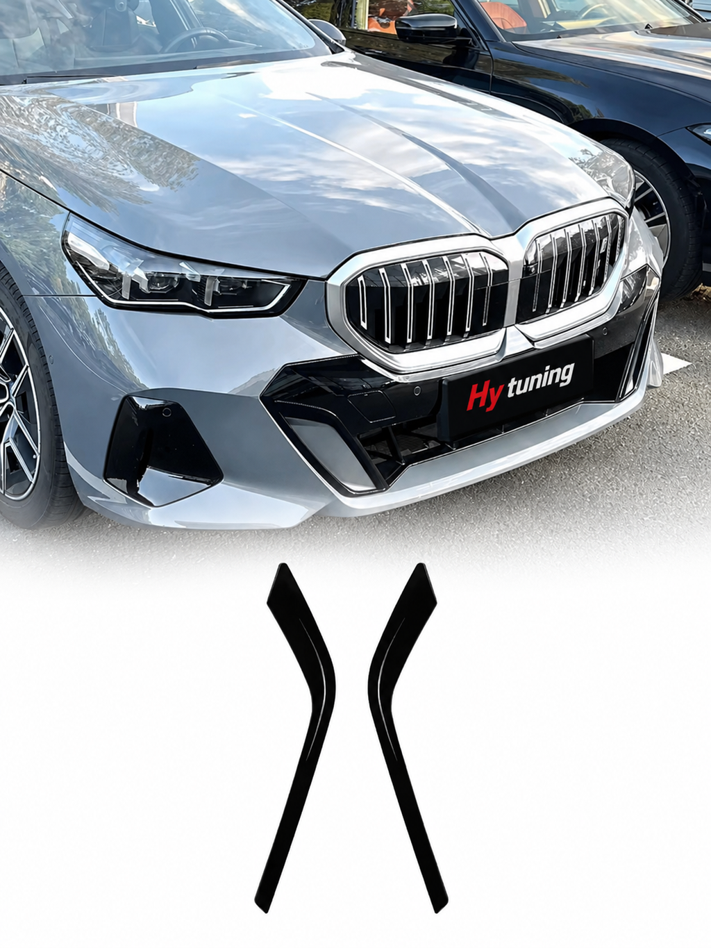 BMW G60 ve i5 2024+ ince tasarım parlak siyah ön tampon bıçakları - ürün görseli 1