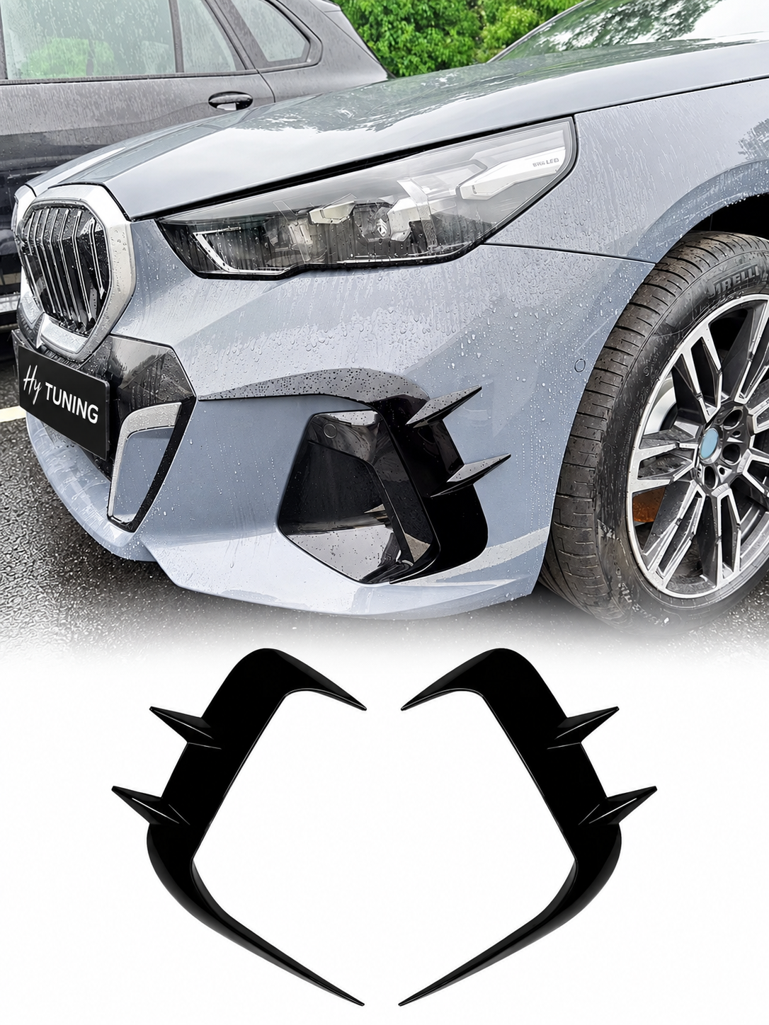 BMW G60 ve i5 2024+ parlak siyah ön tampon bıçakları - ürün görseli 1