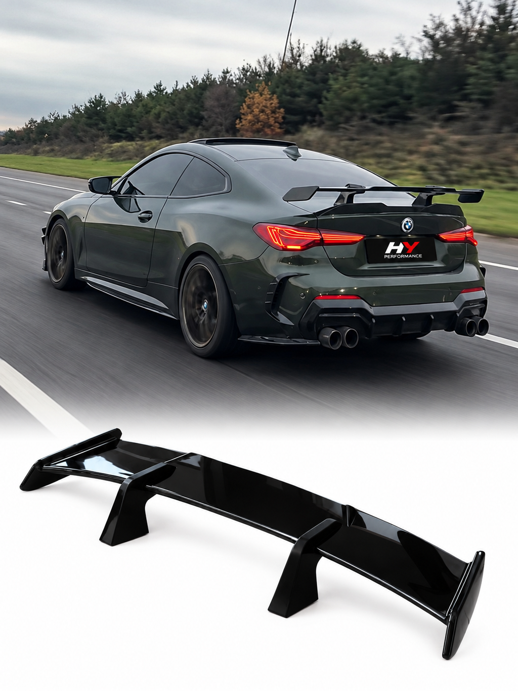 BMW G22 G26 G20 G80 G82 Uyumlu M Performance Style Parlak Siyah Kanat Spoyler (Delme Gerekmez.)