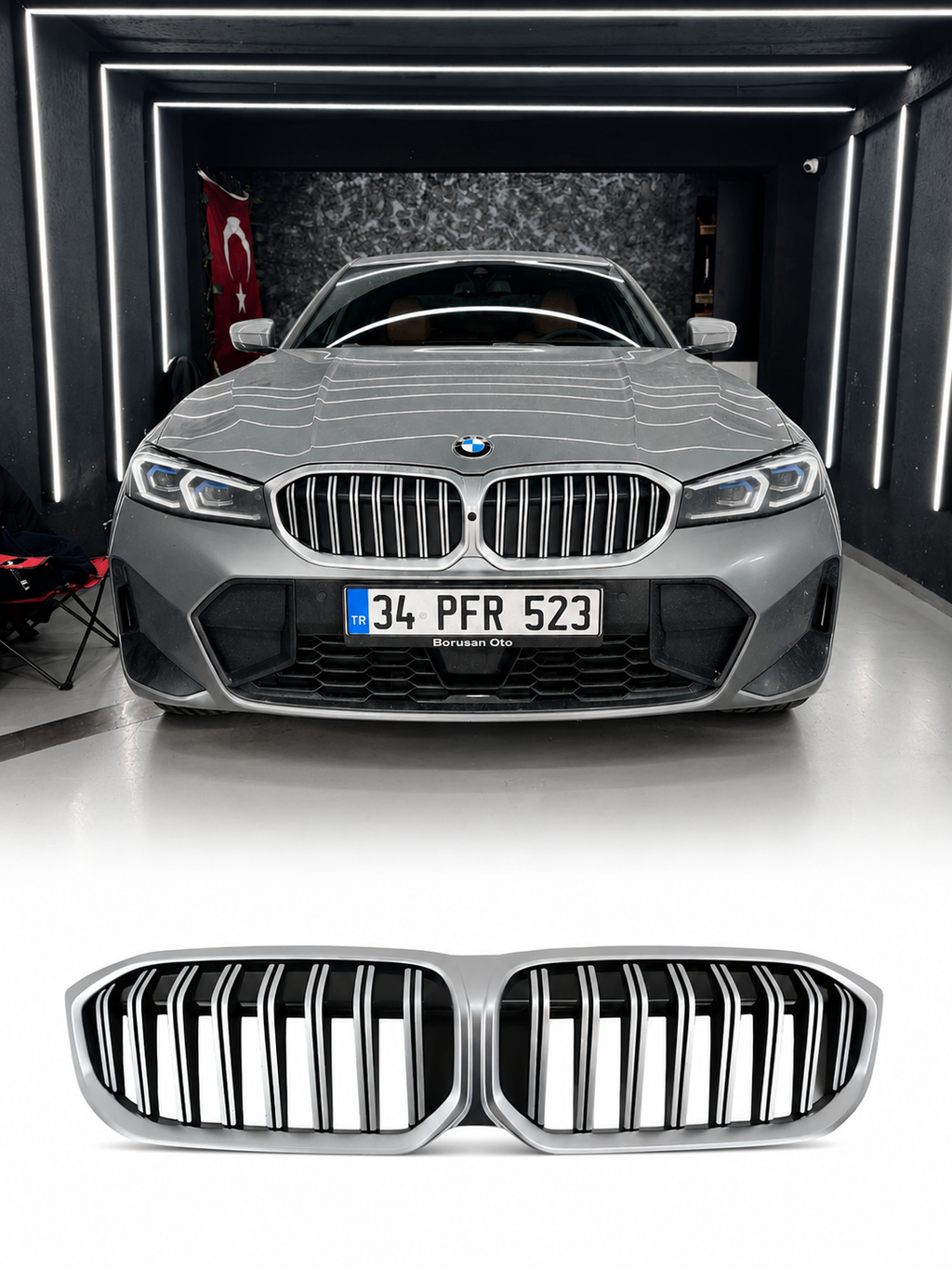 BMW 3 Serisi G20 LCI Facelift M Sport 2022+ 50. Yıl Krom Panjur