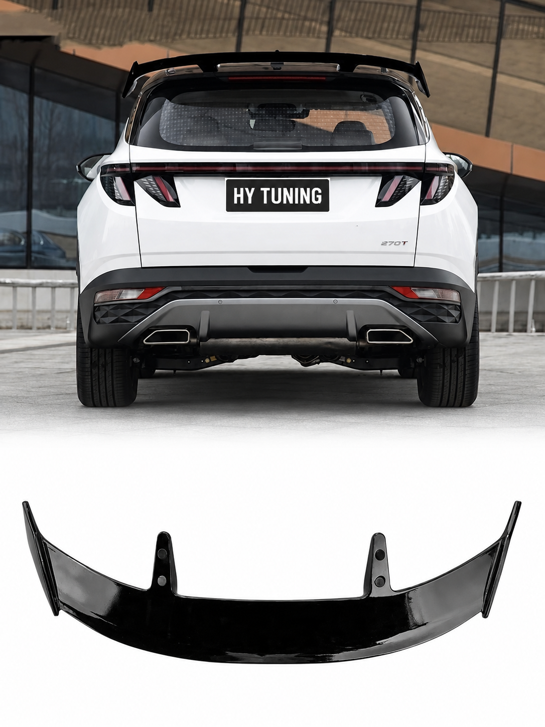 Hyundai Tucson NX4 2021 2022 2023 uyumlu parlak siyah arka tavan spoyleri