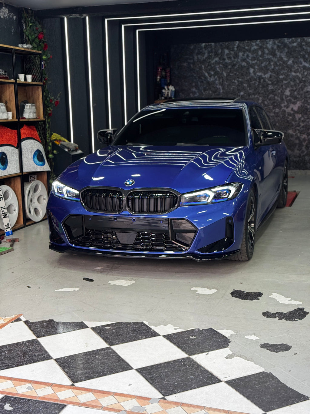 BMW G20 LCI 2022-2025 M3 tasarım karbon çerçeveli ön panjur - ürün görseli 9
