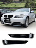 BMW 3 Serisi E90 2005-2008 Standart Tampon Uyumlu Ön Flap Seti Parlak Siyah