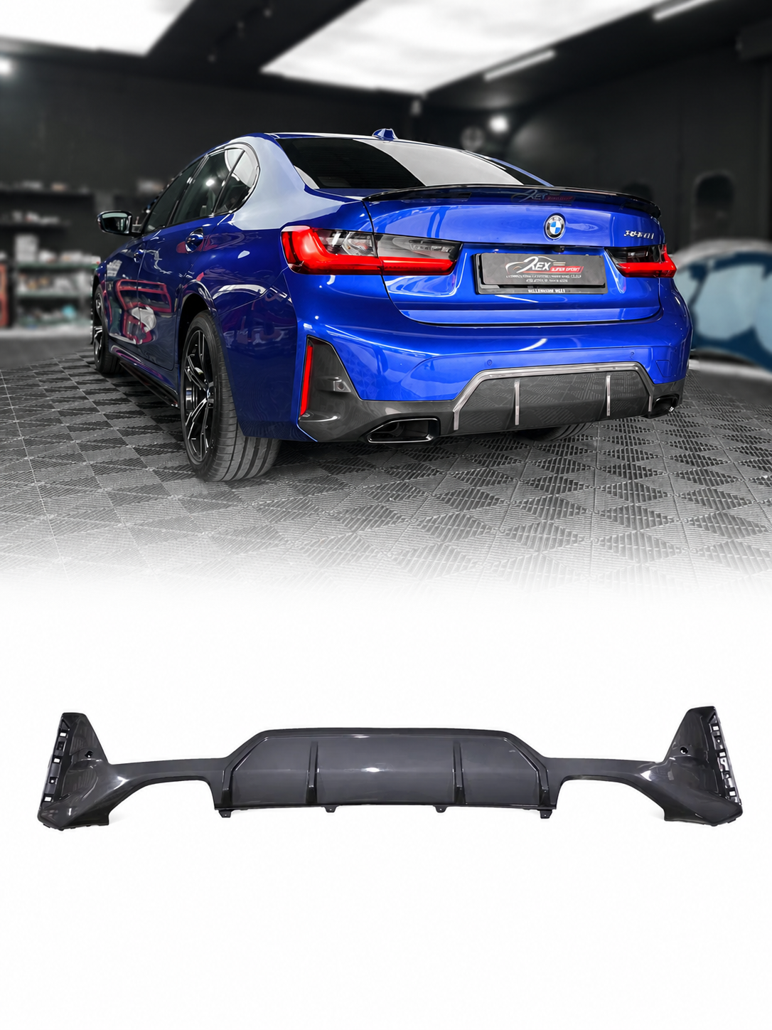 BMW G20 LCI 2022+ M340i Antrasit Arka Difüzör