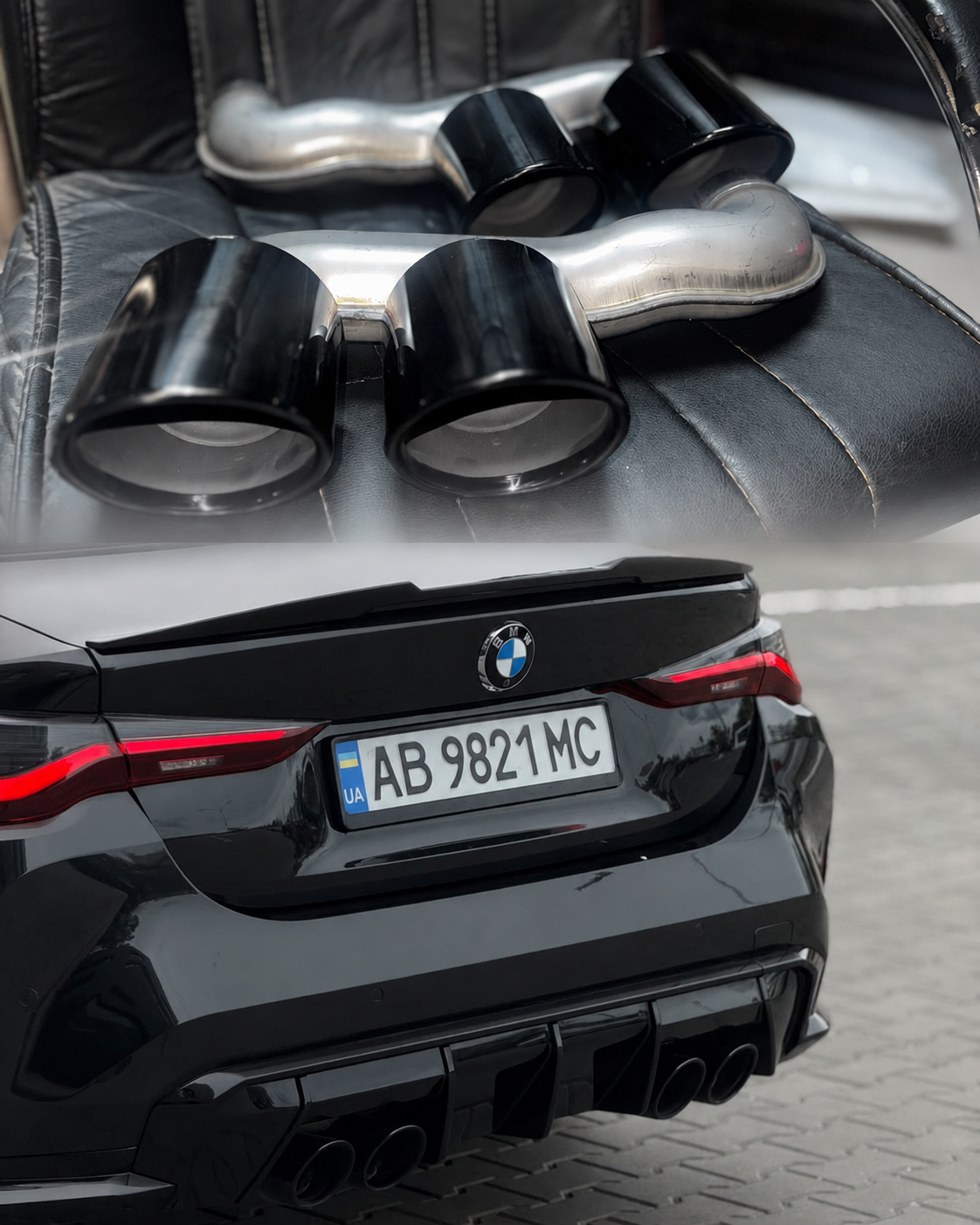 BMW 4 Serisi G22 G23 G82 M4 Parlak Siyah Egzoz Ucu