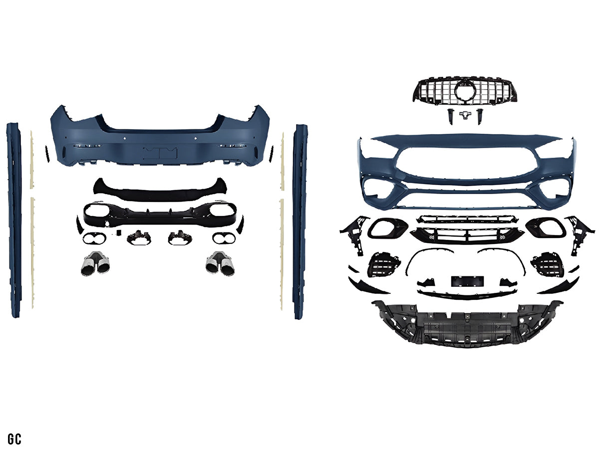 Body Kit C118 Ön/Arka PDC, <OO-OO> Egzoz Uçlu, Marşpiyelli, Panjurlu -/////AMG CLA45- 2019-
