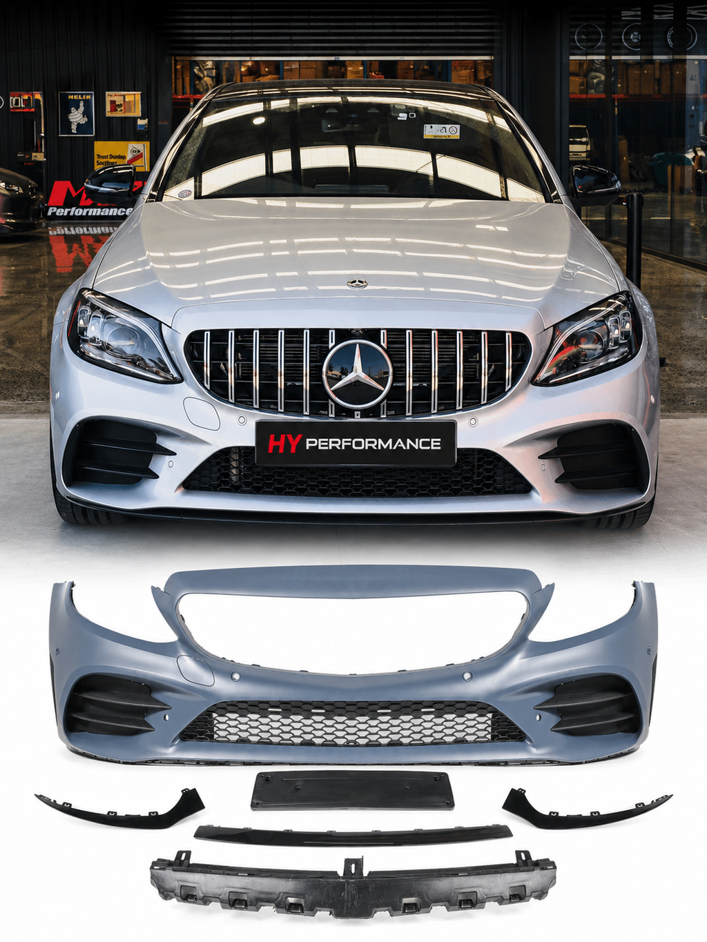 Mercedes C Serisi W205 C205 2019 makyajlı C43 AMG Style ön tampon seti ürün görseli 1