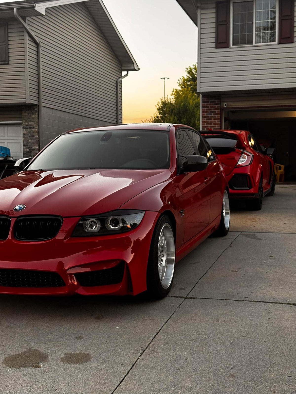 BMW E90 LCI M4 Style ön tampon ve Ön Tampon Eki Lip detay görünümü