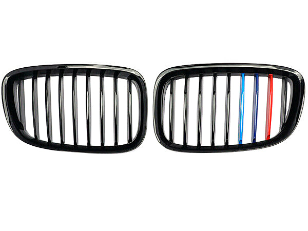 BMW 5 Serisi GT F07 ve F07 LCI 2009-2016 Uyumlu Piano Siyah M Renkli Ön Panjur Seti