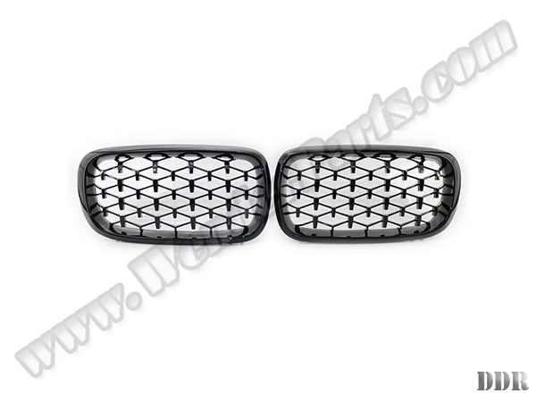 BMW X5 F15 2014-2018 Uyumlu Piano Siyah, Diamond Style Ön Panjur Seti
