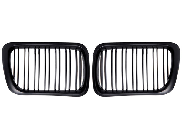BMW 3 Serisi E36 1997-1999 Uyumlu Mat Siyah, Çift Çıtalı Ön Panjur Seti
