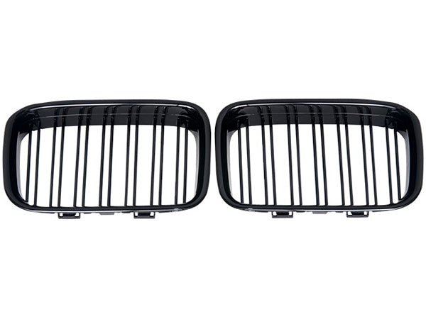BMW 3 Serisi E36 1991-1996 Uyumlu Piano Siyah, Çift Çıtalı Ön Panjur Seti