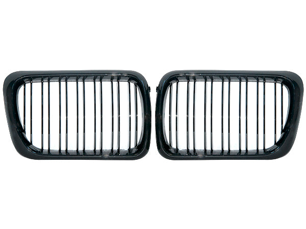 BMW 3 Serisi E36 1997-1999 Uyumlu Piano Siyah, Çift Çıtalı Ön Panjur Seti