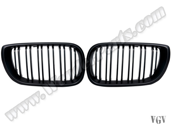 BMW 3 Serisi E46 2002-2005 Uyumlu Mat Siyah, Çift Çıtalı, Sedan Ön Panjur Seti