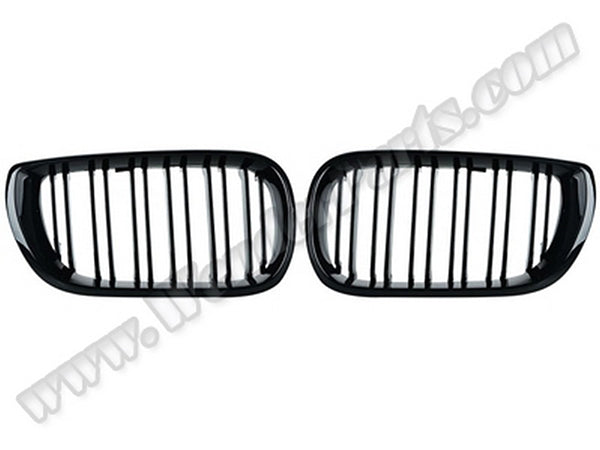 BMW 3 Serisi E46 2002-2005 Uyumlu Piano Siyah, Çift Çıtalı, Sedan Ön Panjur Seti