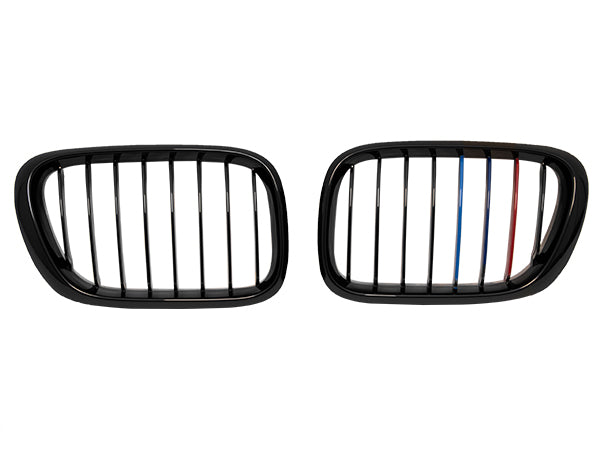 BMW X5 E53 2000-2003 Uyumlu Piano Siyah M Renkli Ön Panjur Seti