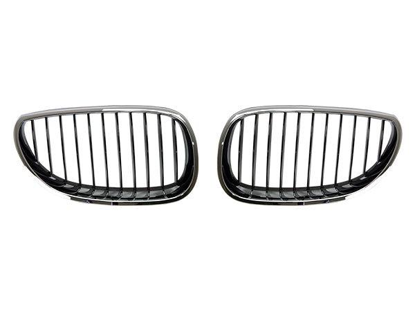 BMW 5 Serisi E60 ve E60 LCI 2003-2009 Uyumlu Krom/Siyah Ön Panjur Seti