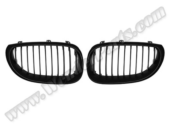 BMW 5 Serisi E60 ve E60 LCI 2003-2009 Uyumlu Mat Siyah Ön Panjur Seti