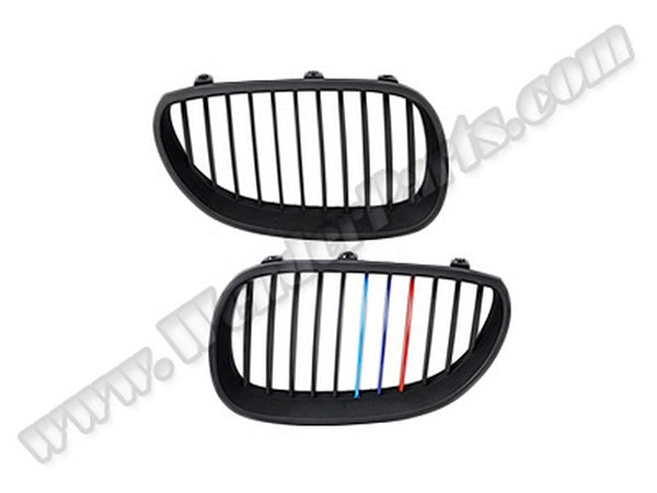 BMW 5 Serisi E60 ve E60 LCI 2003-2009 Uyumlu Piano Siyah M Renkli Ön Panjur Seti