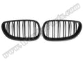 BMW 5 Serisi E60 ve E60 LCI 2003-2009 Uyumlu Mat Siyah, Çift Çıtalı Ön Panjur Seti
