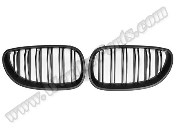 BMW 5 Serisi E60 ve E60 LCI 2003-2009 Uyumlu Piano Siyah, Çift Çıtalı Ön Panjur Seti