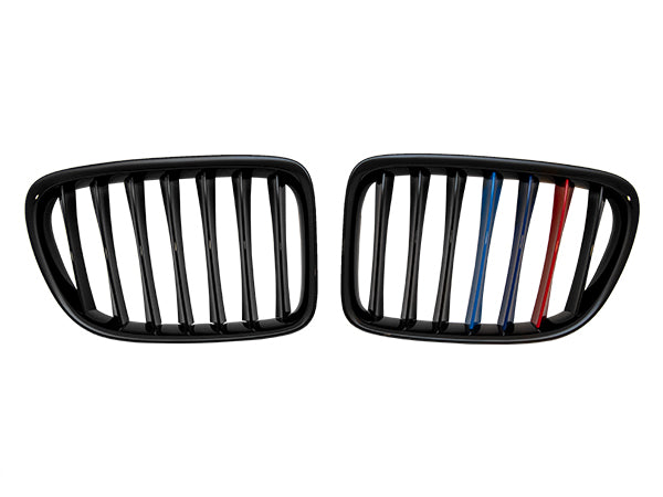BMW X1 E84 2010-2015 Uyumlu Piano Siyah M Renkli Ön Panjur Seti