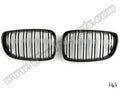 BMW 1 Serisi E87 LCI 2007-2011 Uyumlu Piano Siyah, Çift Çıtalı Ön Panjur Seti