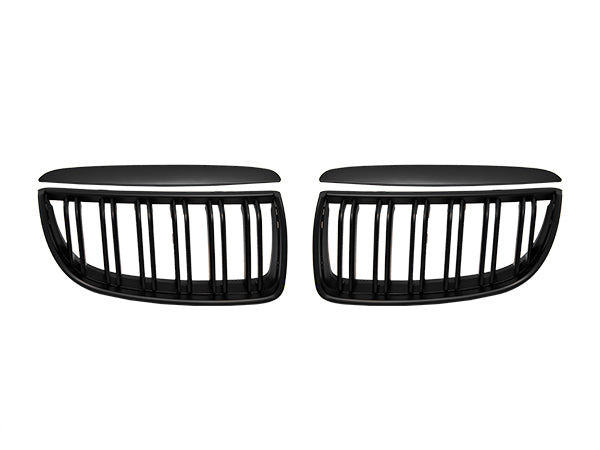 BMW 3 Serisi E90 2005-2008 Uyumlu Mat Siyah, Çift Çıtalı Ön Panjur Seti