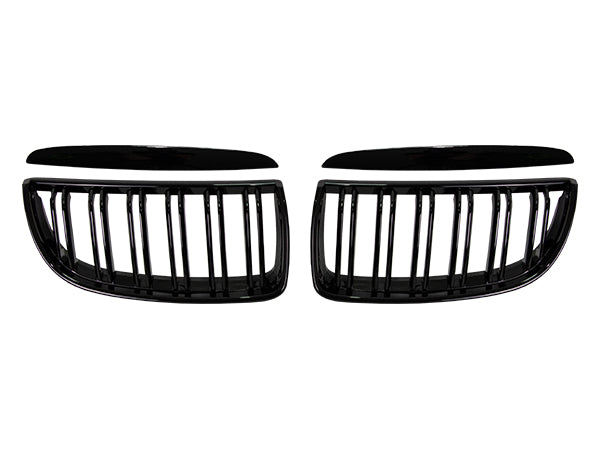 BMW 3 Serisi E90 2005-2008 Uyumlu Piano Siyah, Çift Çıtalı Ön Panjur Seti