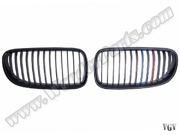 BMW 3 Serisi E92 LCI 2010-2013 Uyumlu Piano Siyah M Renkli Ön Panjur Seti