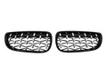 BMW 3 Serisi E92 LCI 2010-2013 Uyumlu Piano Siyah, Diamond Style Ön Panjur Seti