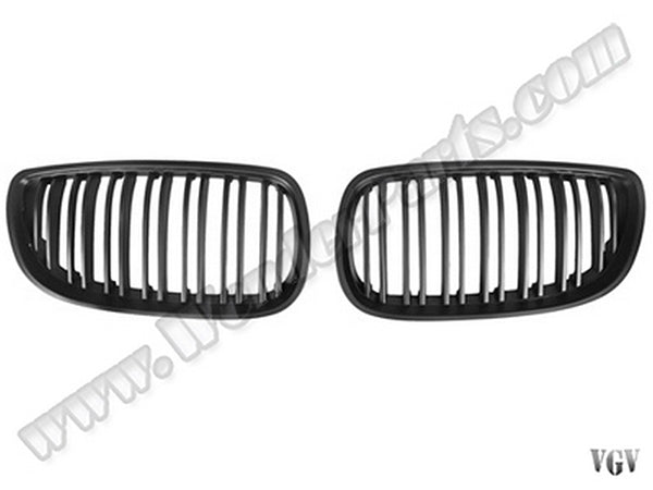 BMW 3 Serisi E92 2006-2009 Uyumlu Mat Siyah, Çift Çıtalı Ön Panjur Seti
