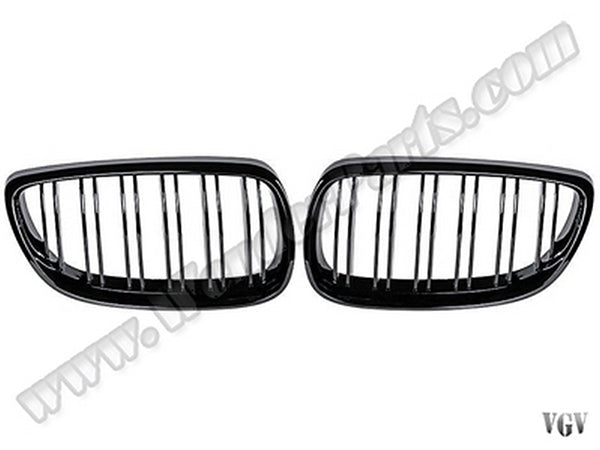 BMW 3 Serisi E92 2006-2009 Uyumlu Piano Siyah, Çift Çıtalı Ön Panjur Seti