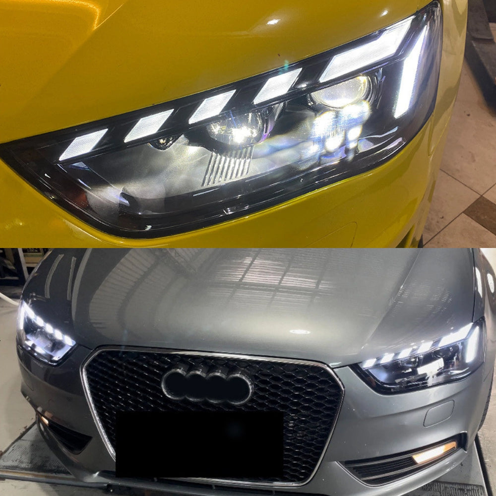 Audi A4 B8.5 B9.5 Style ön far, gündüz aydınlatması ve araç üzerinde uygulama