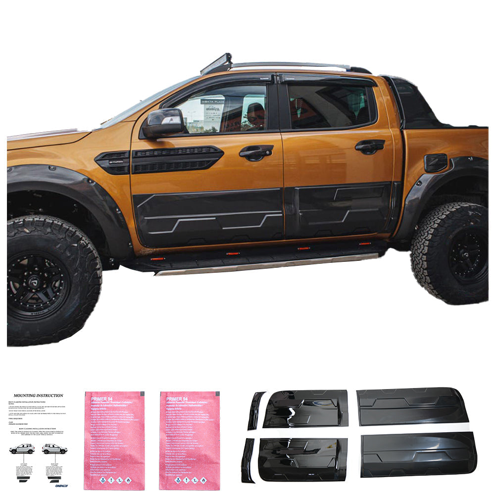 Gövde Kaplama Seti Uyumlu FORD Ranger T6-T7-T8 2012-2022 (Jumbo) Gloss Siyah