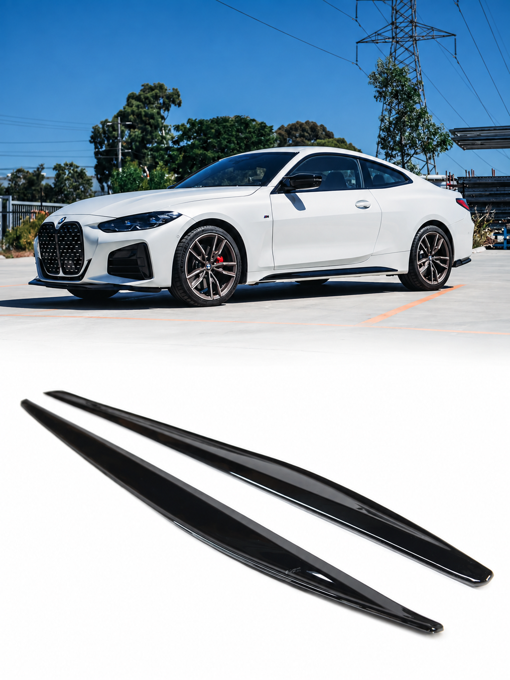 BMW G22 G23 G26 Parlak Siyah Marşpiyel Bıçağı