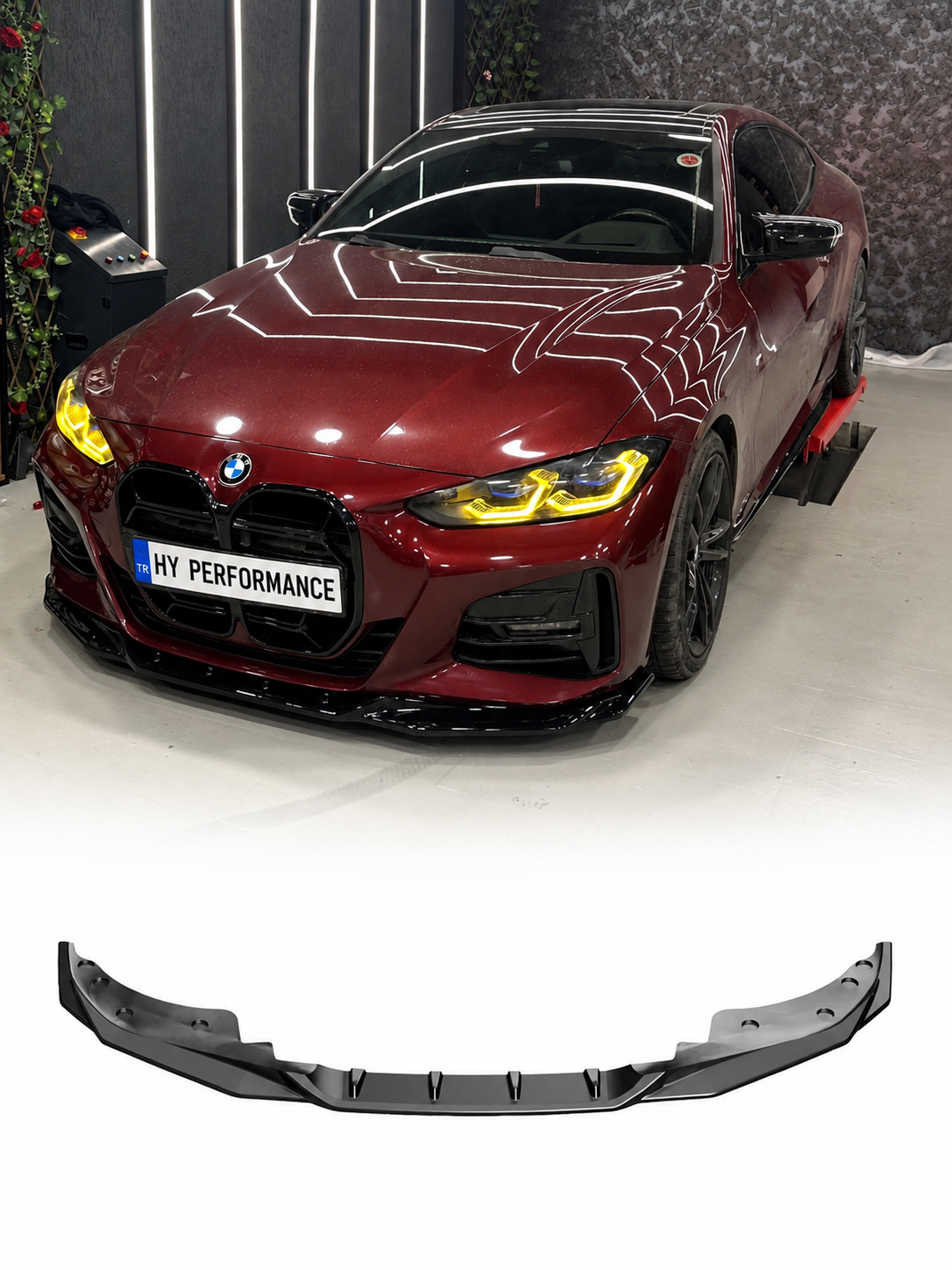 BMW G22 G23 G26 420i i4 M Sport parlak siyah Ön Tampon Eki Lip