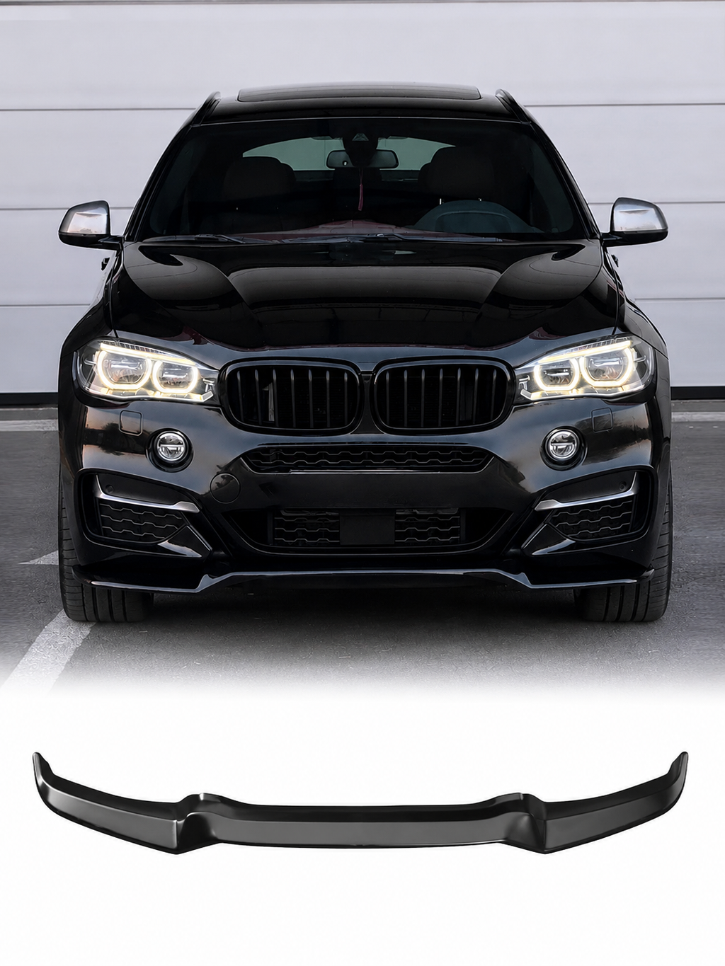 BMW X6 F16 M Sport 2014-2019 Ön Tampon Eki (Lip) Parlak Siyah