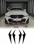 BMW 3 Serisi G20 LCI 2022+ Parlak Siyah Ön Tampon Bıçakları