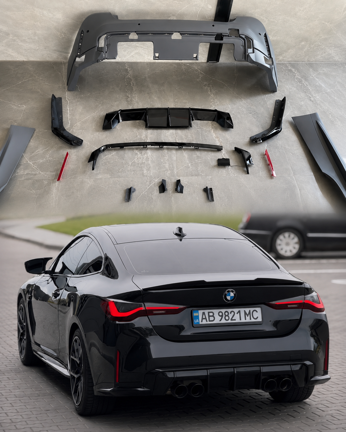 BMW 4 Serisi G22 G23 G82 M4 Tasarım Arka Tampon Seti
