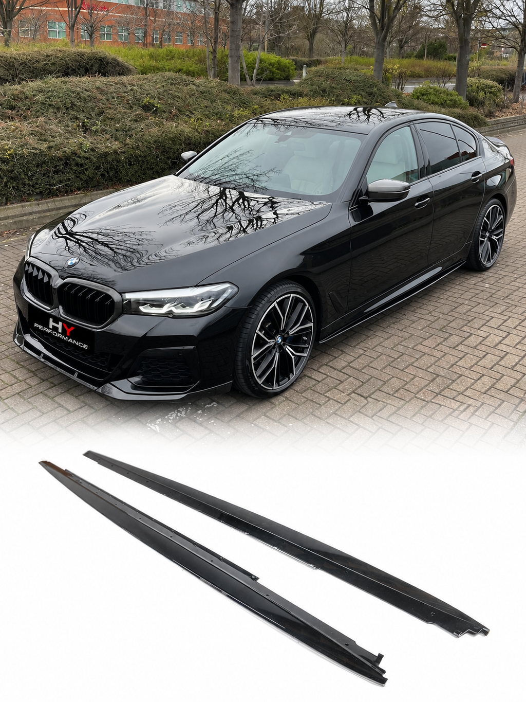 BMW 5 Serisi G30 M Performance Style parlak siyah marşpiyel alt eki