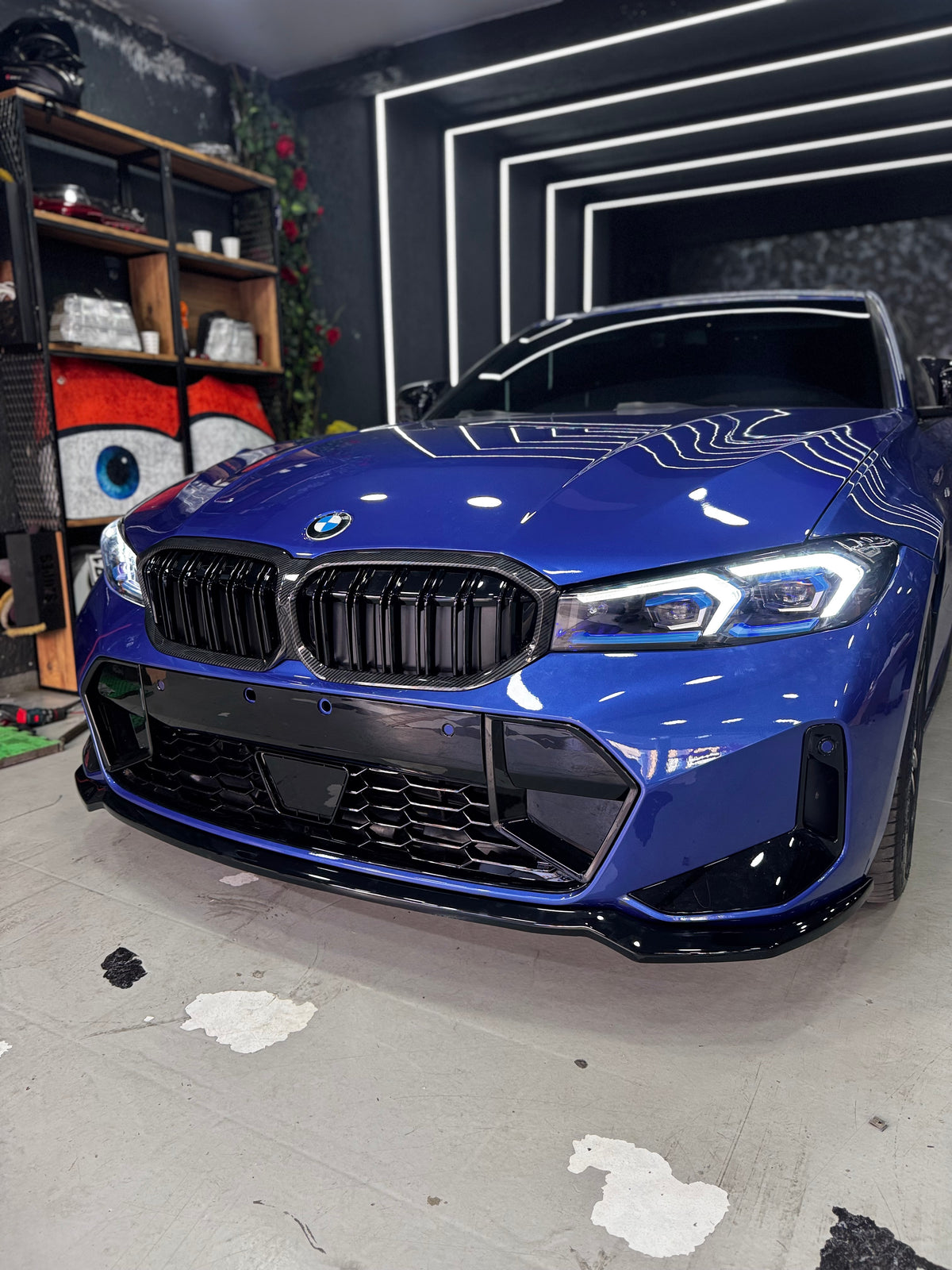BMW G20 LCI 2022-2025 M3 tasarım karbon çerçeveli ön panjur - ürün görseli 12