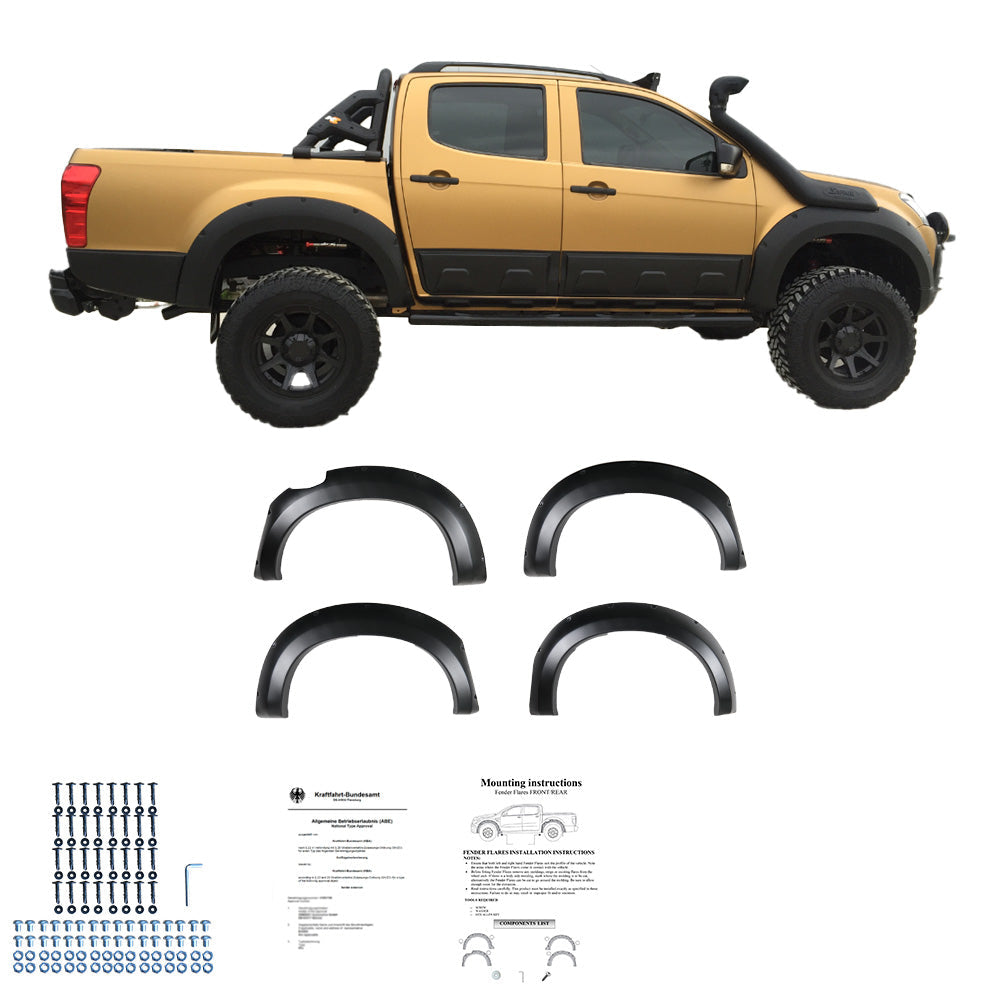 Çamurluk Dodik Seti Uyumlu ISUZU D-Max Series 2 2012-2019 ABE TÜV Belgeli