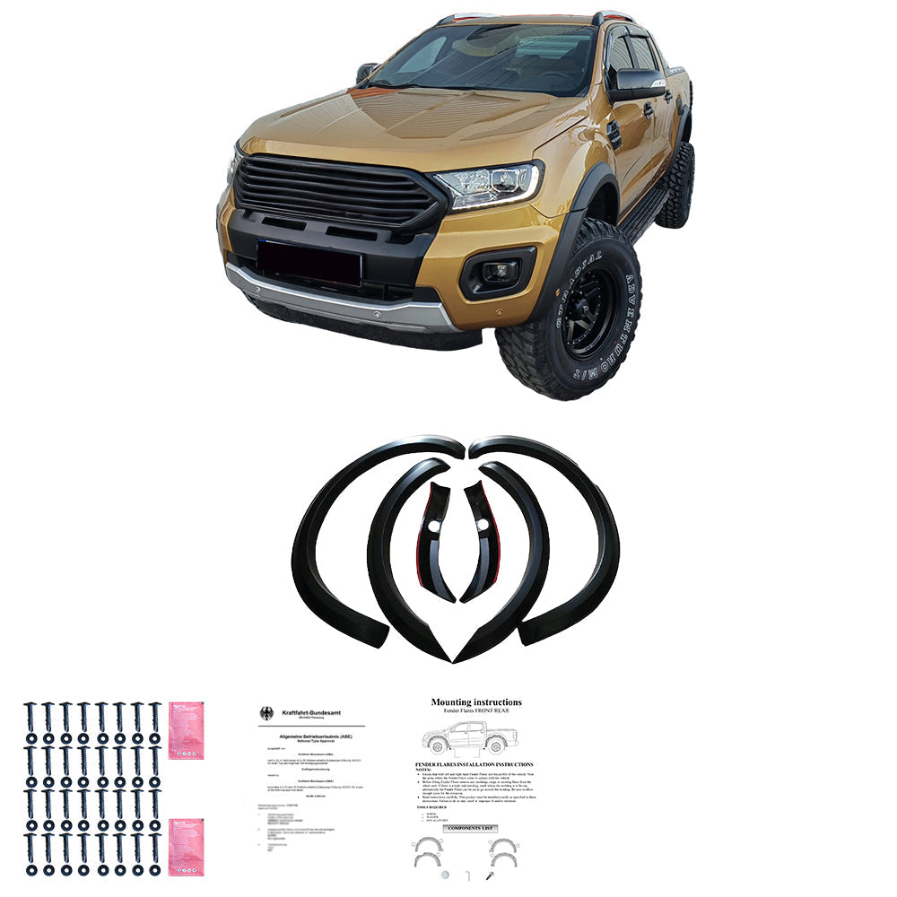 Çamurluk Dodik Seti Uyumlu FORD Ranger T8 2019-2022 ( Taped Slim ) ABE TÜV Belgeli