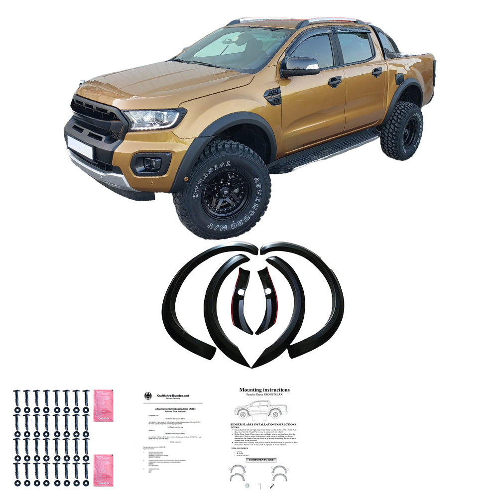 Çamurluk Dodik Seti Uyumlu FORD Ranger T8 2019-2022 ( Taped Slim ) ABE TÜV Belgeli