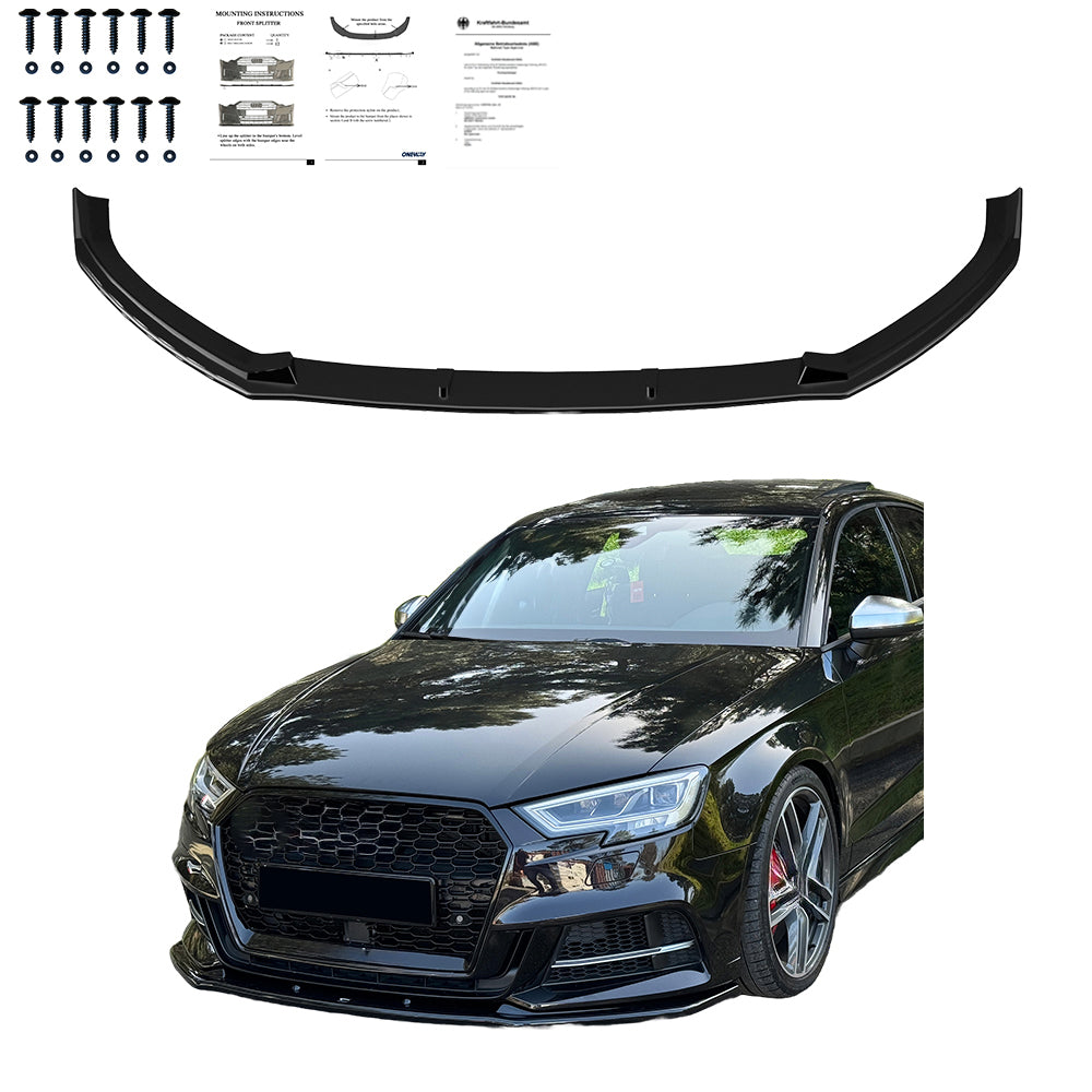 Ön Tampon Eki Uyumlu AUDI S3 8V Sedan 2016-2020 ABE TÜV Belgeli
