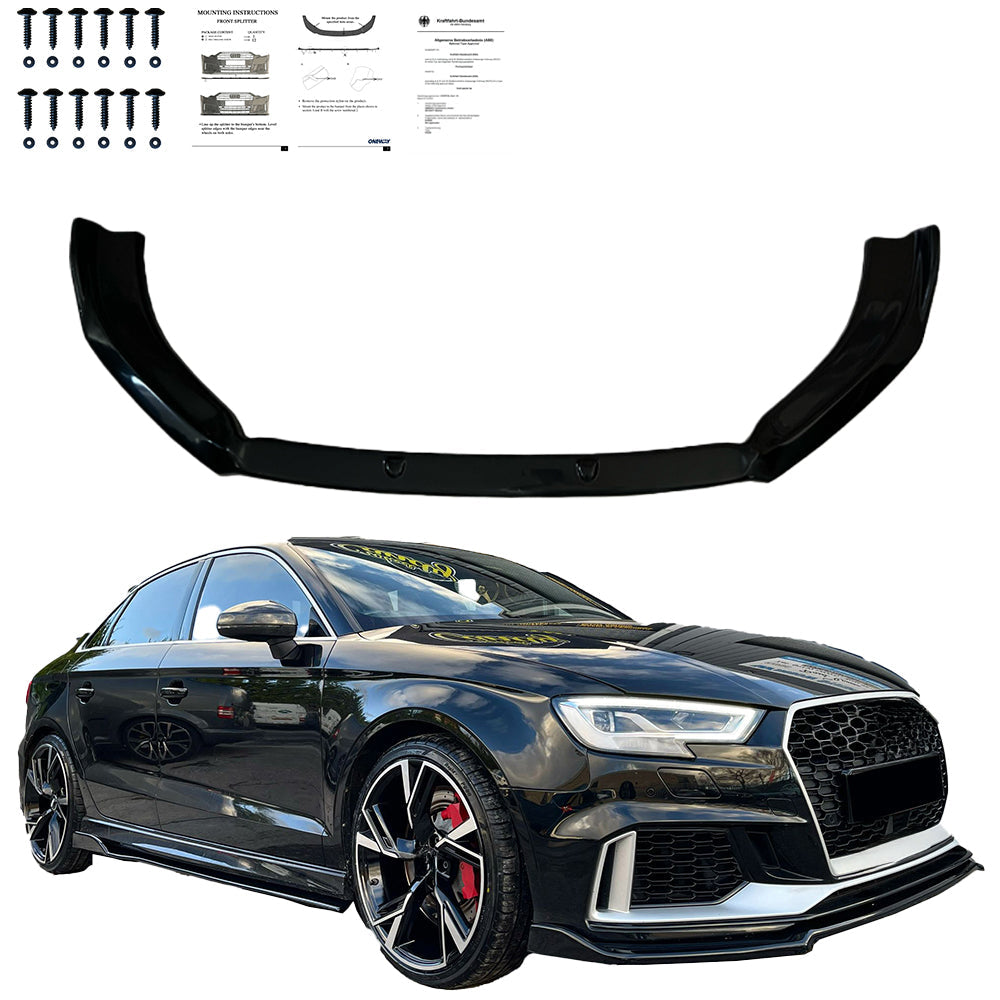 Ön Tampon Eki Uyumlu AUDI RS3 8V Makyajlı Kasa 2017-2020 ABE TÜV Belgeli