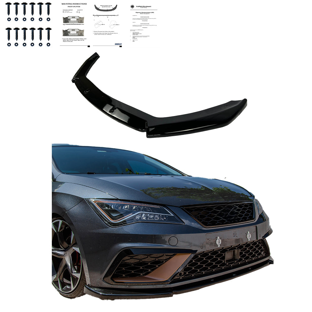 Ön Tampon Eki Uyumlu SEAT Leon FR / Leon Cupra MK3 Makyajlı Kasa 2017-2019 ABE TÜV Belgeli