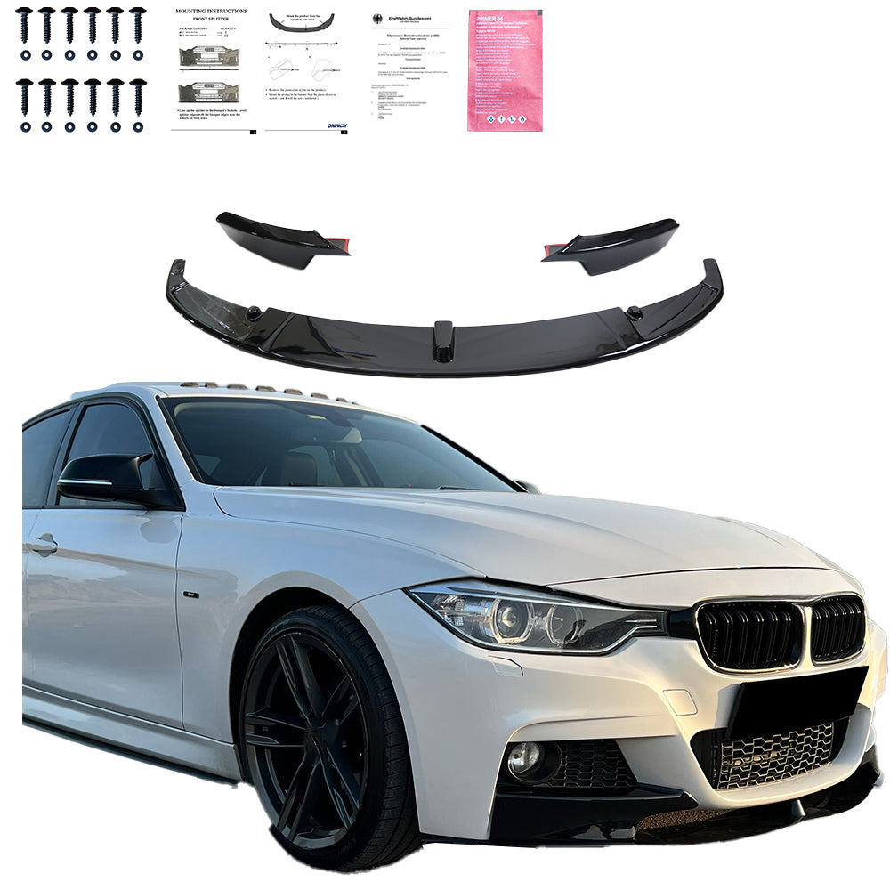 Ön Tampon Eki Uyumlu BMW 3 Series F30 M-Pack 2012-2019 w / Flaps ABE TÜV Belgeli